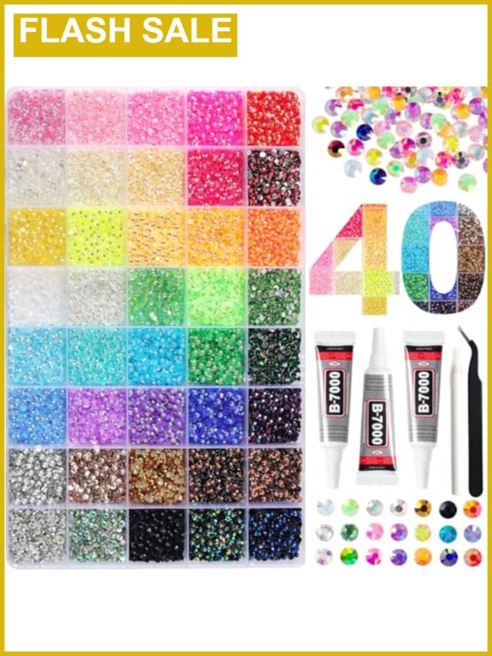 50000Pcs 3mm Resin Flatback Rhinestones Bedazzling Kit